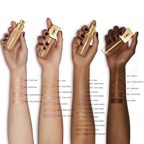 ysl teint touche eclat swatches|ysl foundation touche eclat.